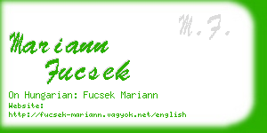 mariann fucsek business card